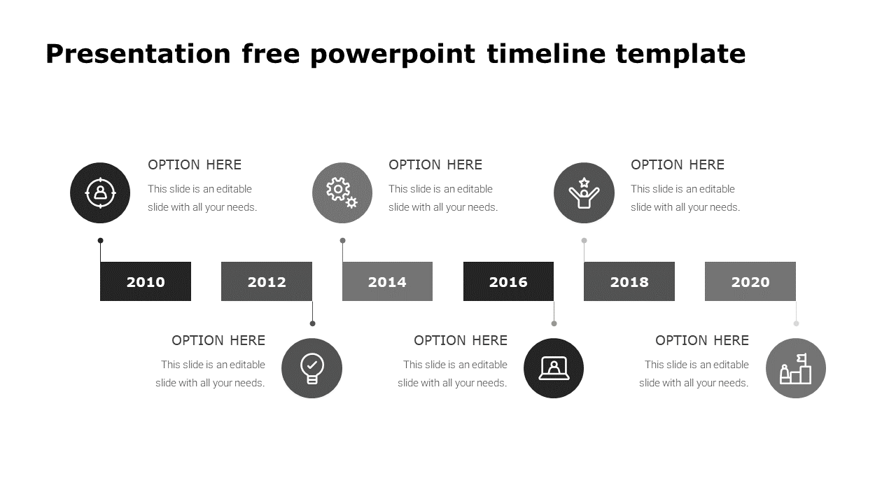 Presentation free powerpoint timeline template-gray